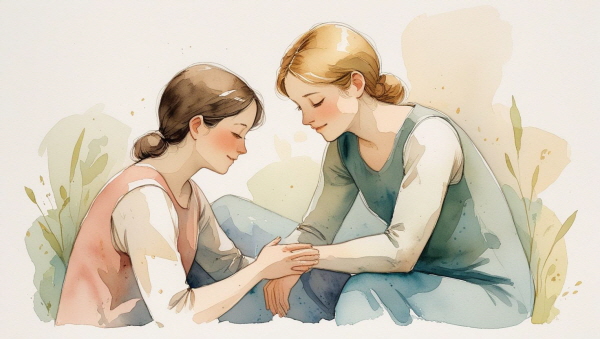 ISFP는 말보다 행동으로 마음을 전하는 사람입니다. 부담스러운 말 대신, 조용히 옆에 있어주고, 필요한 순간에 눈치채듯 다가갑니다에 관한 그림