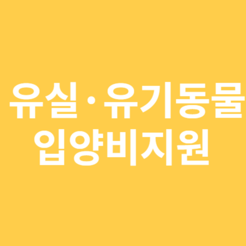 유실 유기동물 입양비지원