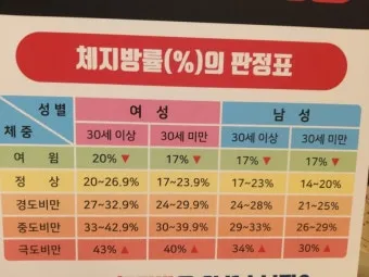 40대 여자 체지방률 평균 20~25% 계산 방법 측정법 다이어트_13