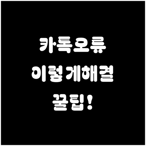 카카오톡 메시지 오류 발생 시 해결 ..