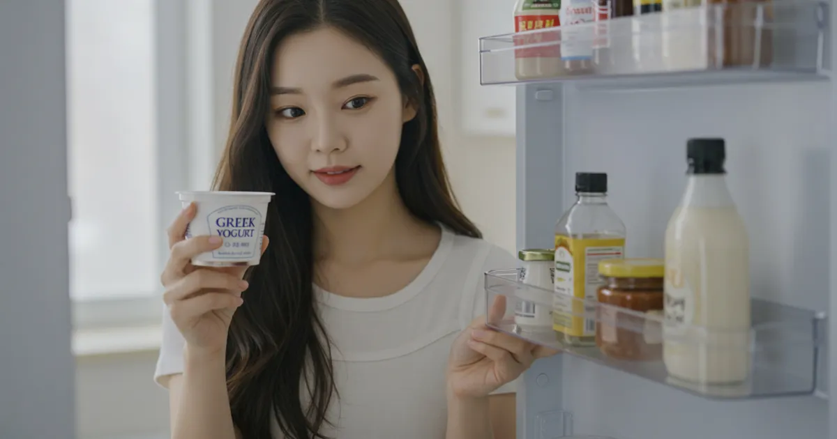 그릭요거트 여자 이미지