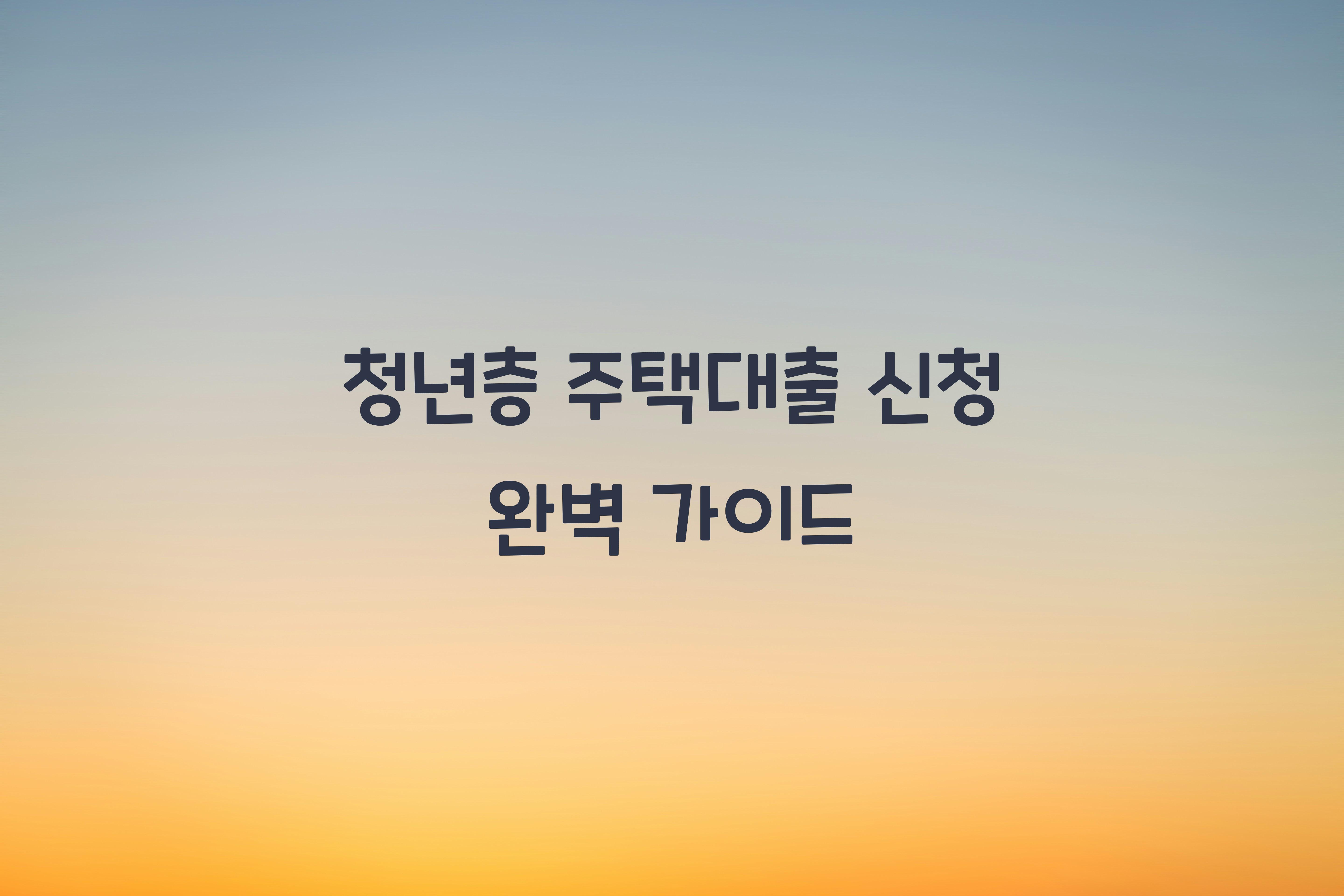 청년층 주택대출 신청