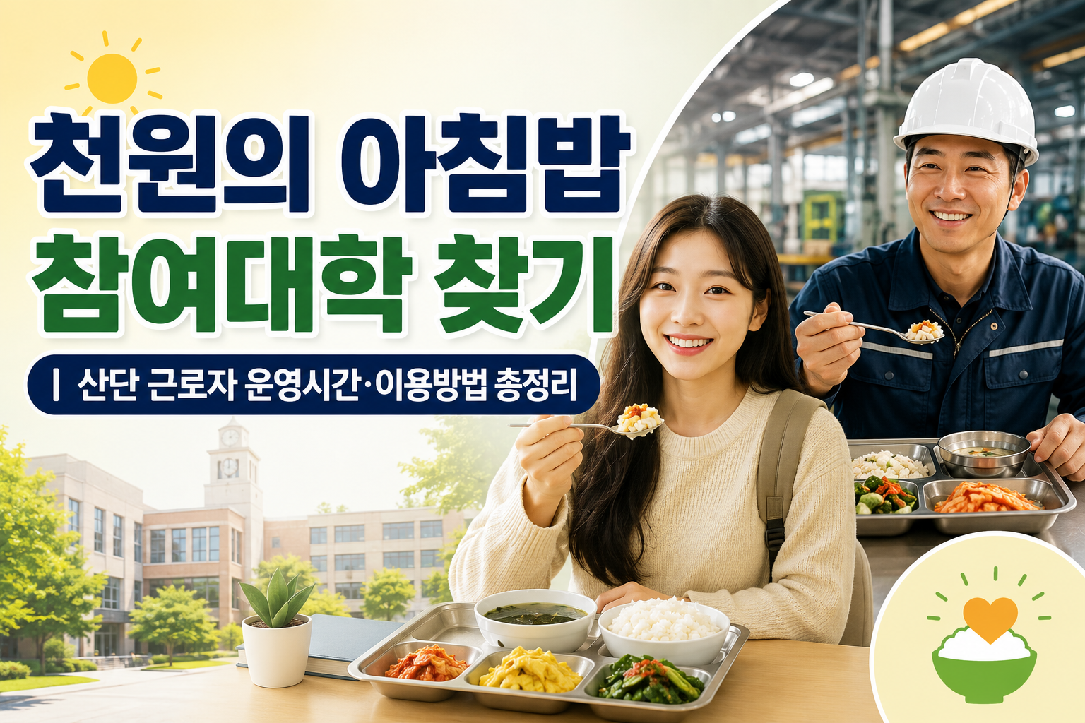 천원의 아침밥 참여대학 찾기｜산단 근로자 운영시간&middot;이용방법 총정리 관련 사진