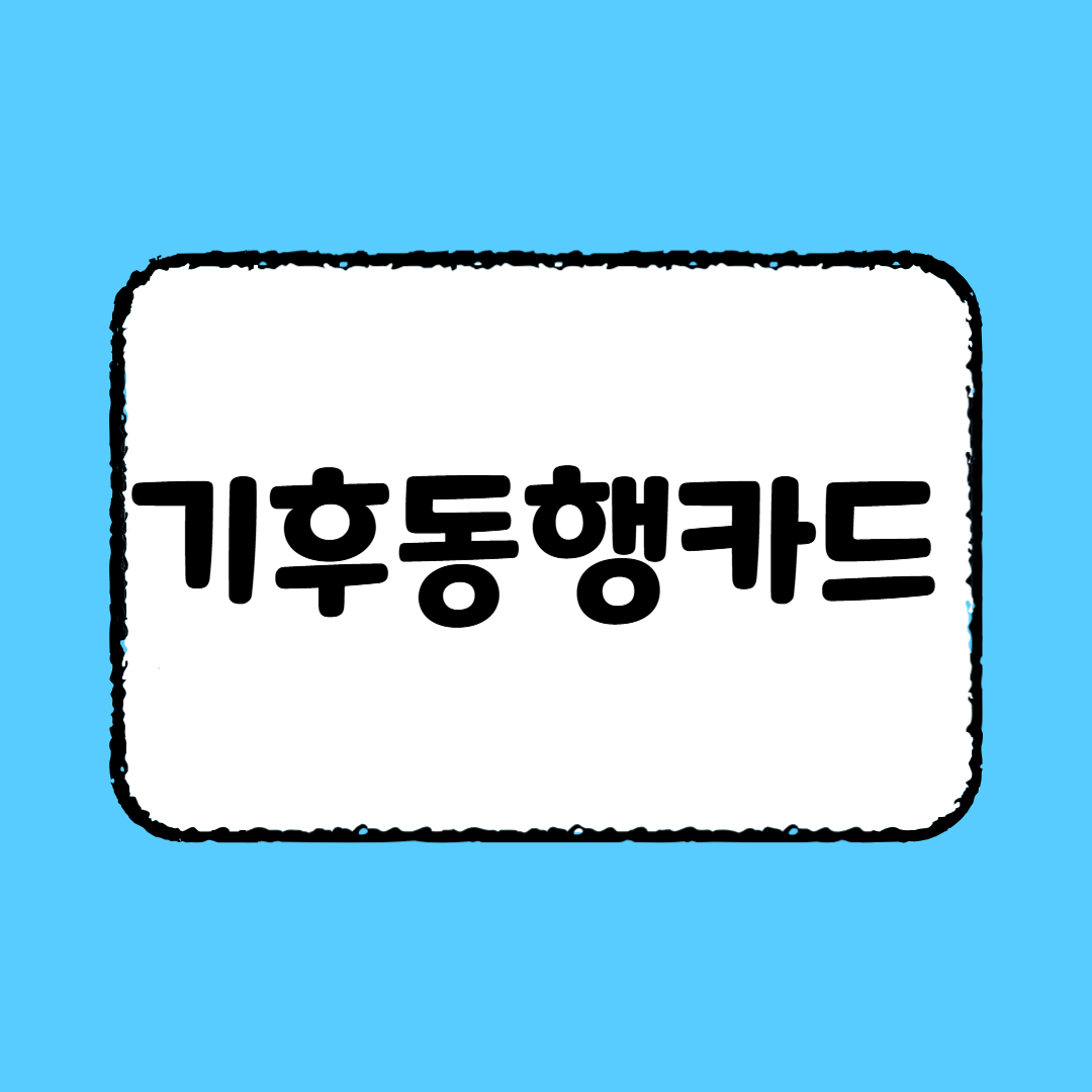 기후동행카드로 절약하는 방법