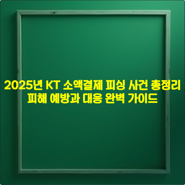 2025년 KT 소액결제 피싱 사건 총정리 ❘ 피해 예방과 대응 완벽 가이드
