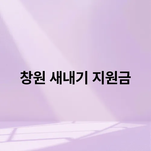 창원 새내기 지원금