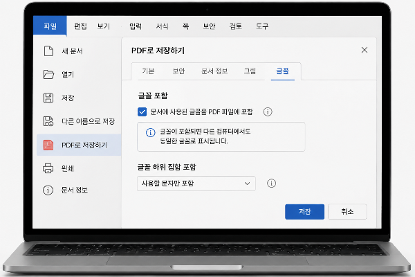 폰트 임베딩 하는 방법