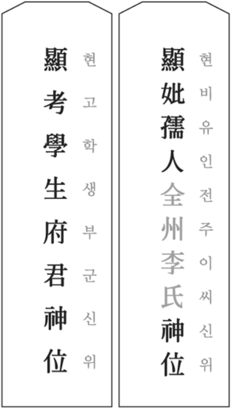 부모님 지방 쓰기 예시 사진