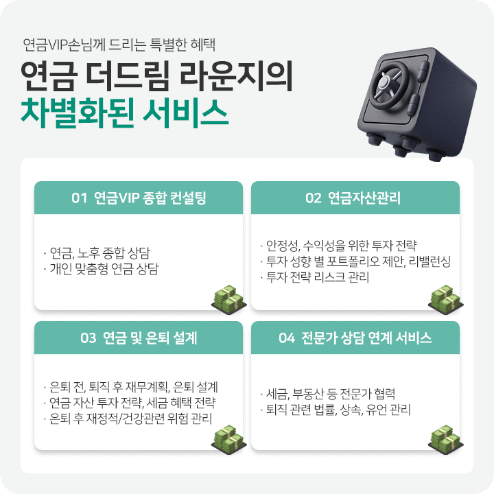 연금 더드림 라운지 차별화된 서비스