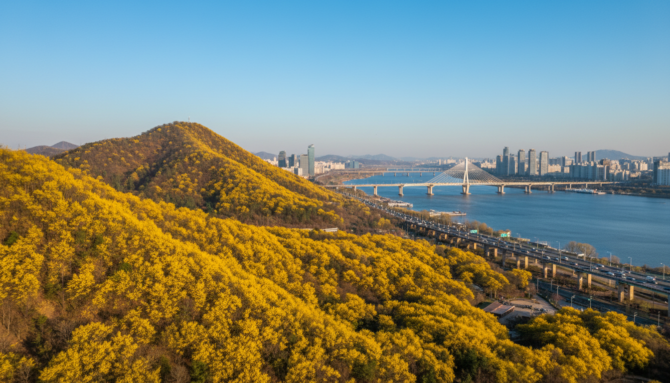 봄의 응봉산