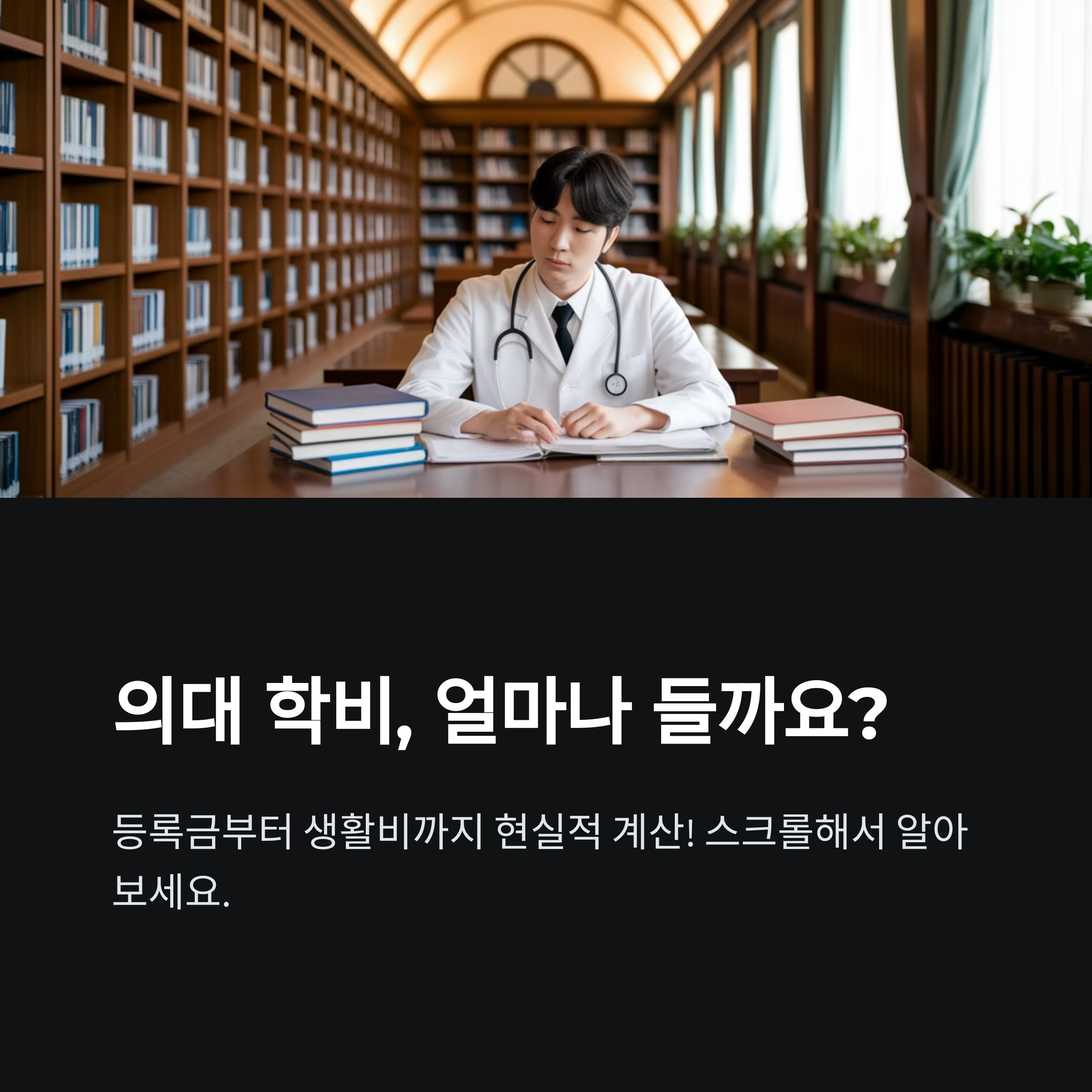 의대 다니려면 얼마나 필요할까? 관련 이미지