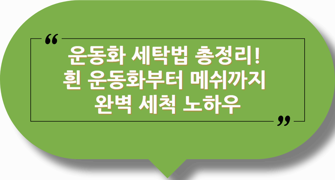 # 운동화 세탁법 총정리! 흰 운동화부터 메쉬까지 완벽 세척 노하우