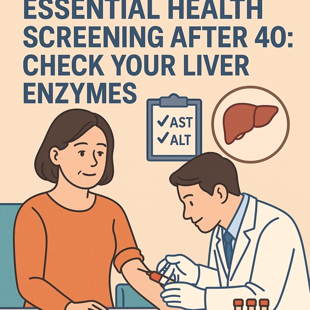 40대 여성이 건강검진에서 간 기능 수치를 체크하는 모습(출처: 자체제작)