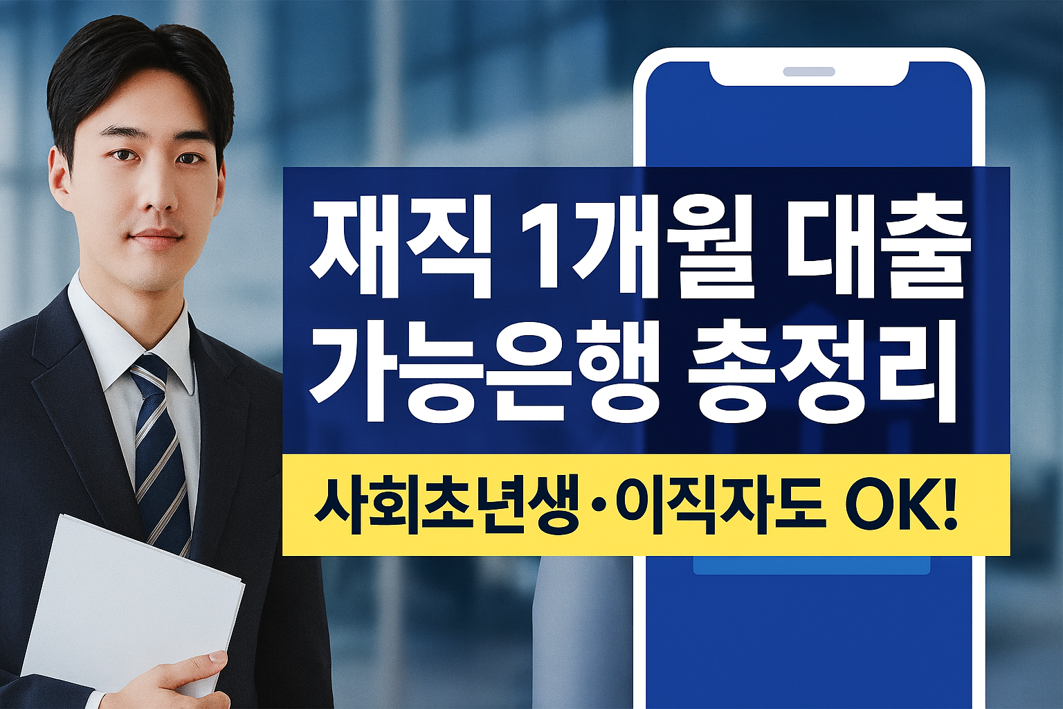 재직 1개월 대출 가능한 은행 총정리, 사회초년생과 이직자도 신청 가능한 신용대출 안내 이미지