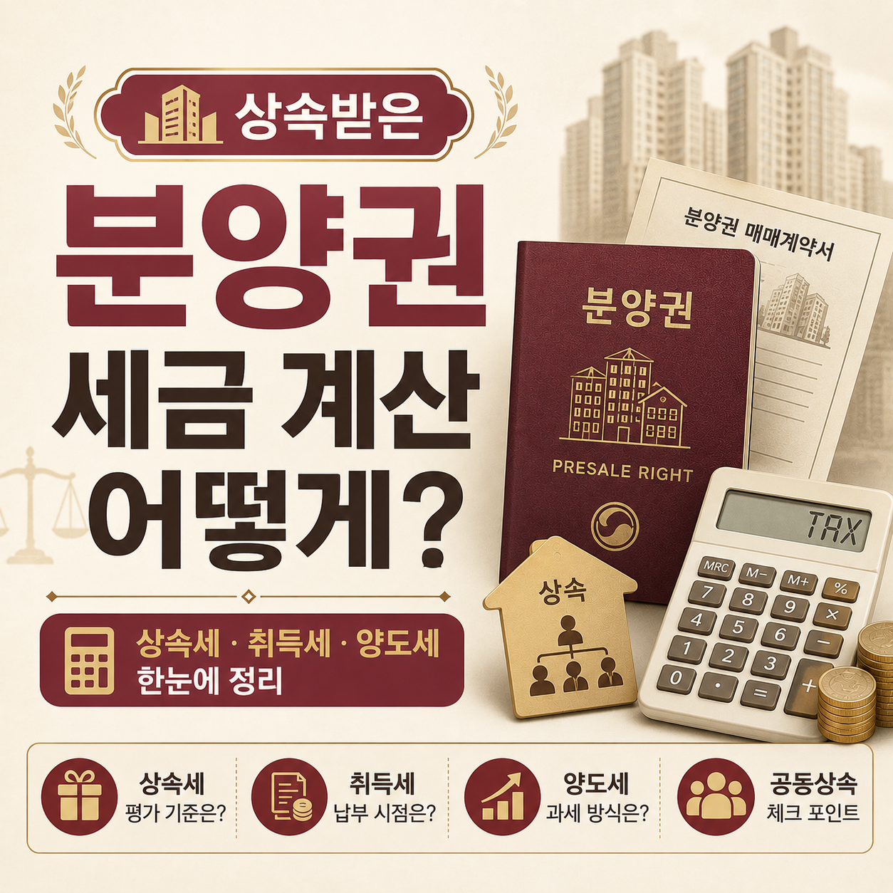 상속받은 분양권 세금 계산 안내 이미지