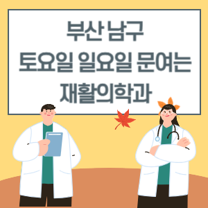 부산 남구 토요일 일요일 재활의학과 진료 병원 리스트