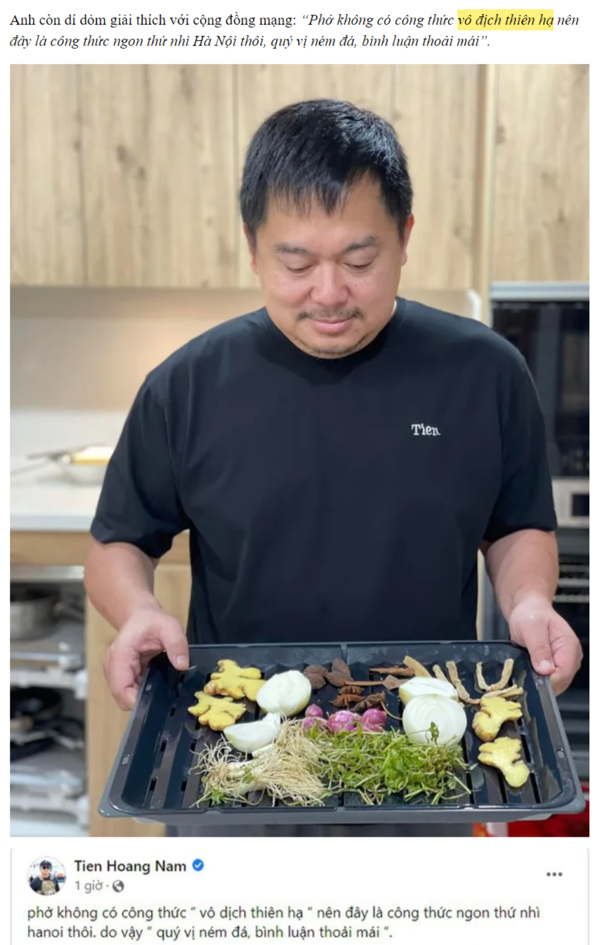 &quot;티엔 하 보 딧&quot;를 인용한 포스트 캡처