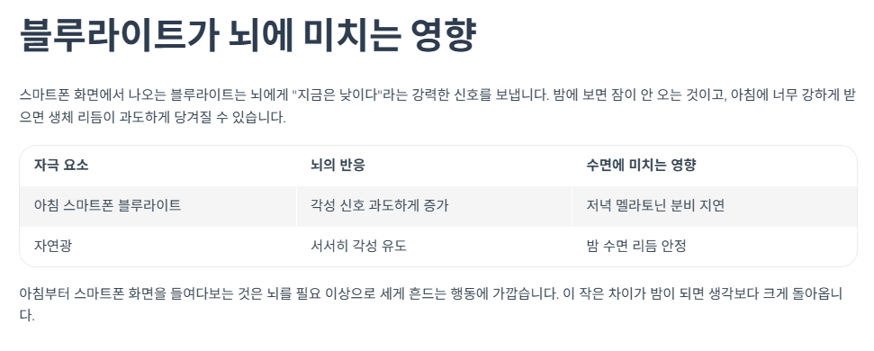 블루라이트가 뇌에 미치는 영향