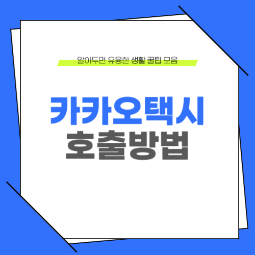 카카오 택시 호출 방법