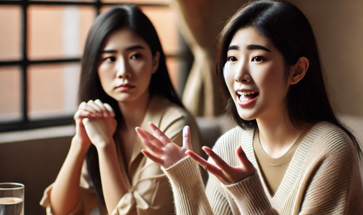 자랑하는 친구 보는 나