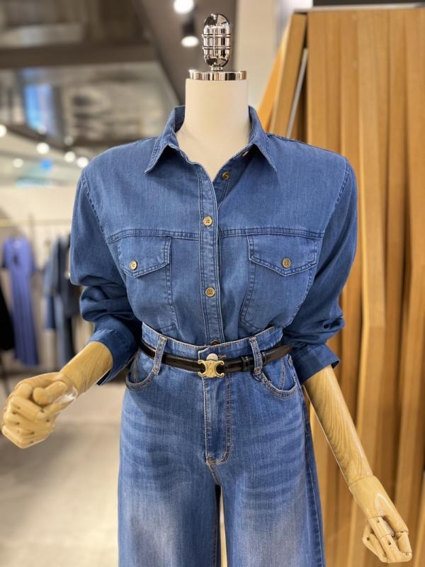 ab.f.z ab fz 빈센트 버튼 데님 셔츠 블라우스 US ABXX4HB31J