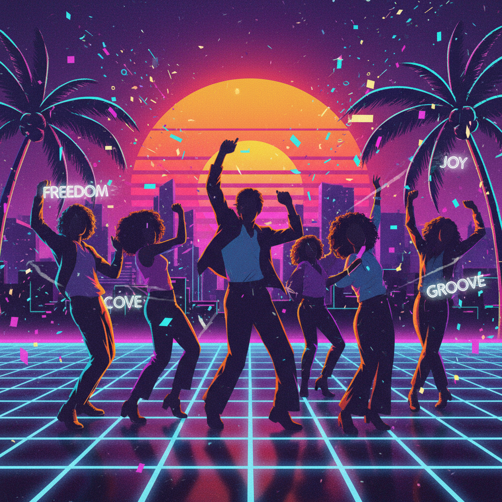 케니 로긴스 Footloose 노래처럼 자유롭게 춤추는 사람들이 활기찬 모습.
