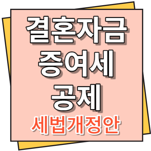 결혼자금 증여세 공제 확대 세법개정안