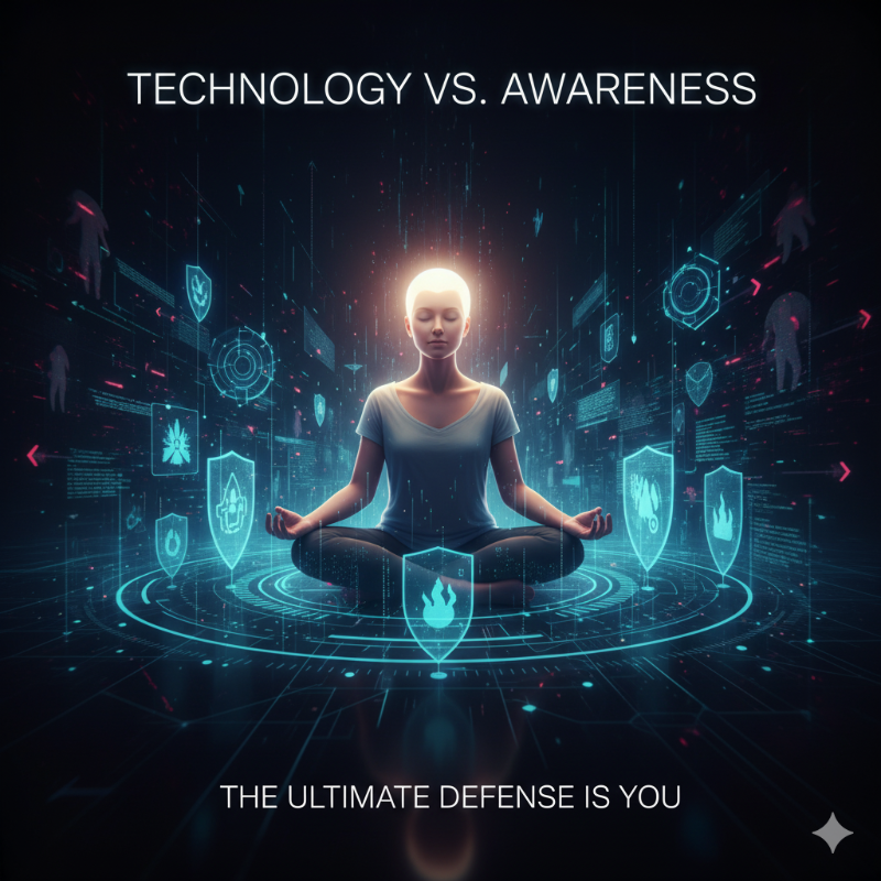 기술적 방어 시스템은 외부의 공격을 차단하는 데 필수적이지만, 마지막 결정권을 가진 것은 결국 인간의 의식입니다. 사이버보안의 전쟁이 '기계 대 기계'가 아닌 '의도 대 의식'의 싸움으로 본질을 바꾸고 있기 때문에, 개인의 '디지털 지혜'를 높이는 것이 가장 확실하고 중요한 해결책이 됩니다.