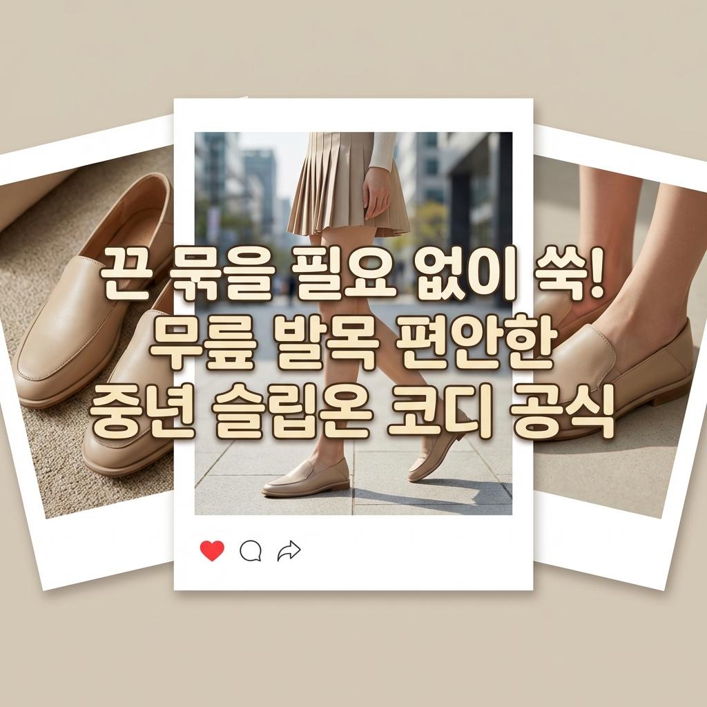 중년 여성 슬립온 솔직 후기 장단점 비교 비용 공개! 4060 발 편한 단화 코디