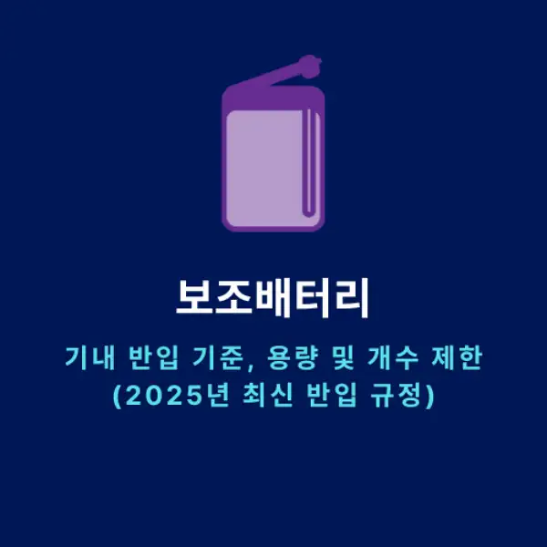 보조배터리 기내 반입 기준