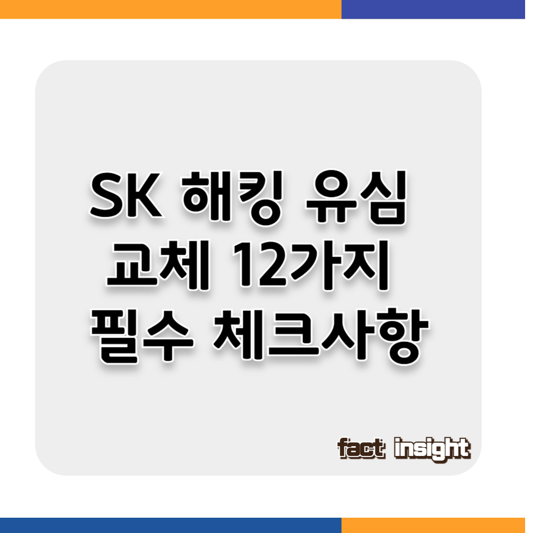 SK 유심해킹이후 유심교체 시 12가지 필수 체크사항