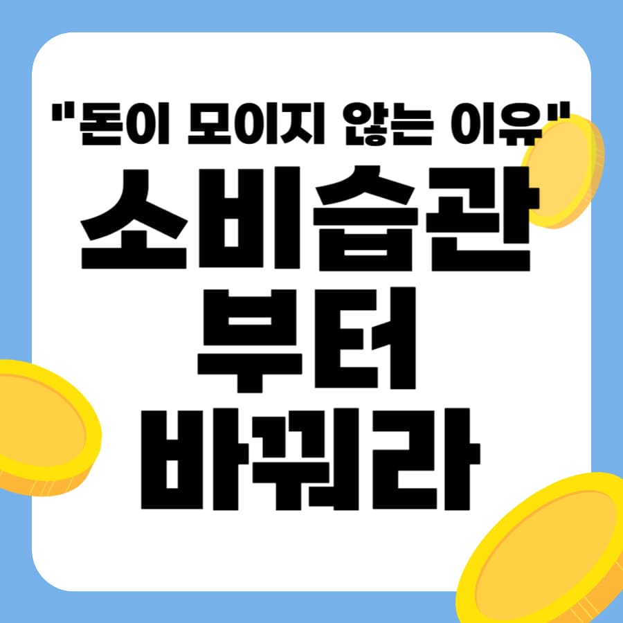 돈이 모이지 않는 이유, 소비습관부터 바꿔라 (재테크, 소비, 절약)