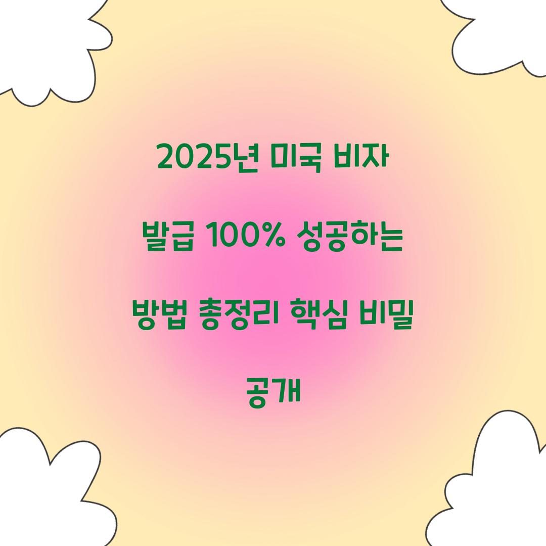 2025년 미국 비자 발급 100% 성공하는 방법