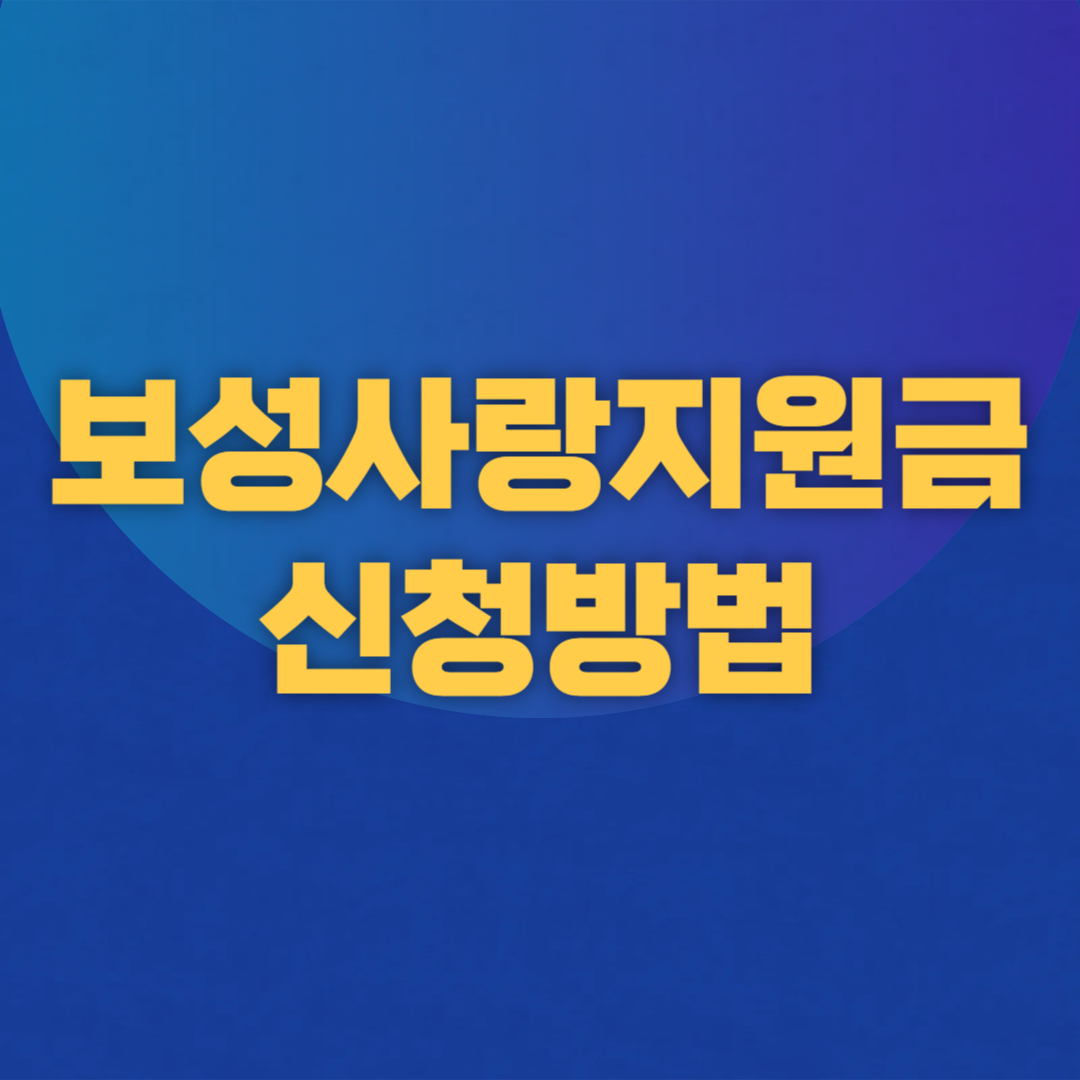 보성사랑지원금 지원대상 지원금액 신청방법