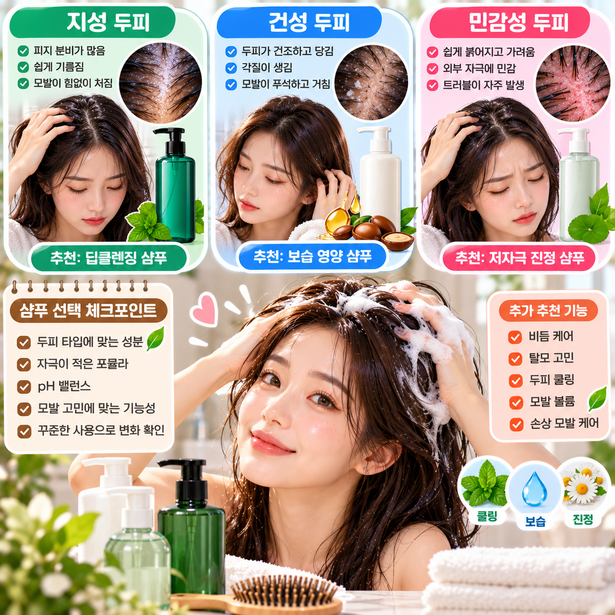 샴푸 추천 및 두피 타입별 선택법