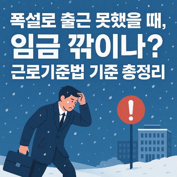 폭설로 출근못했을 때 임금 깍이나? 근로기준법 기준 알아보기