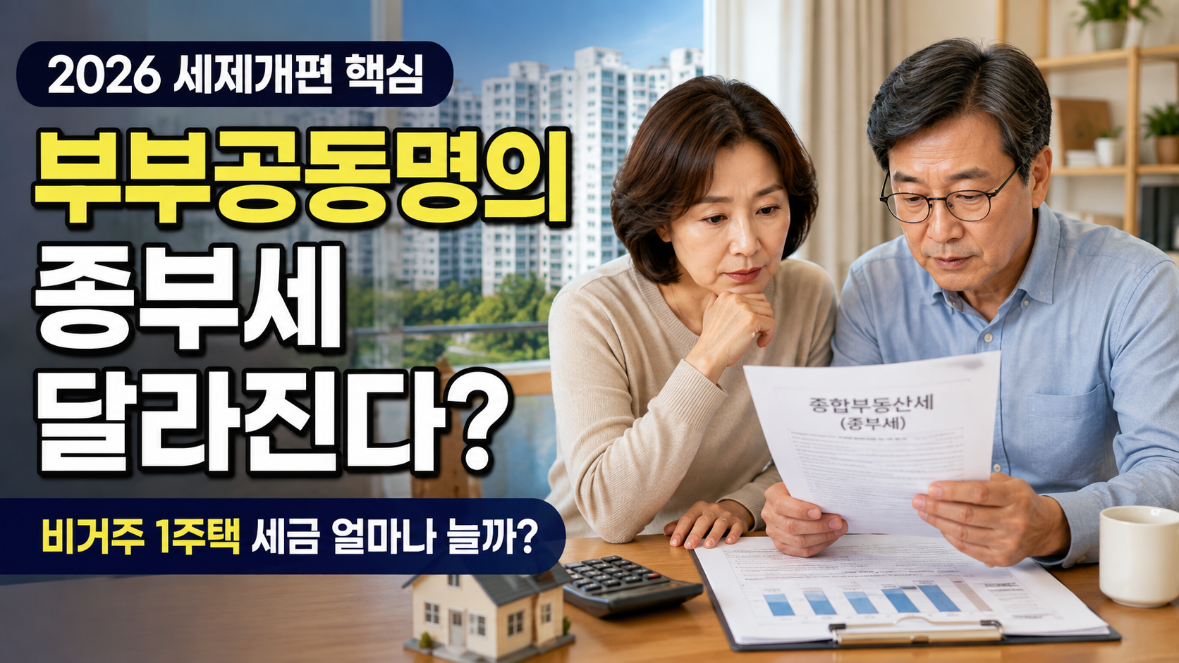 2026 부부공동명의 종부세 세제개편 비거주 1주택 세금 변화