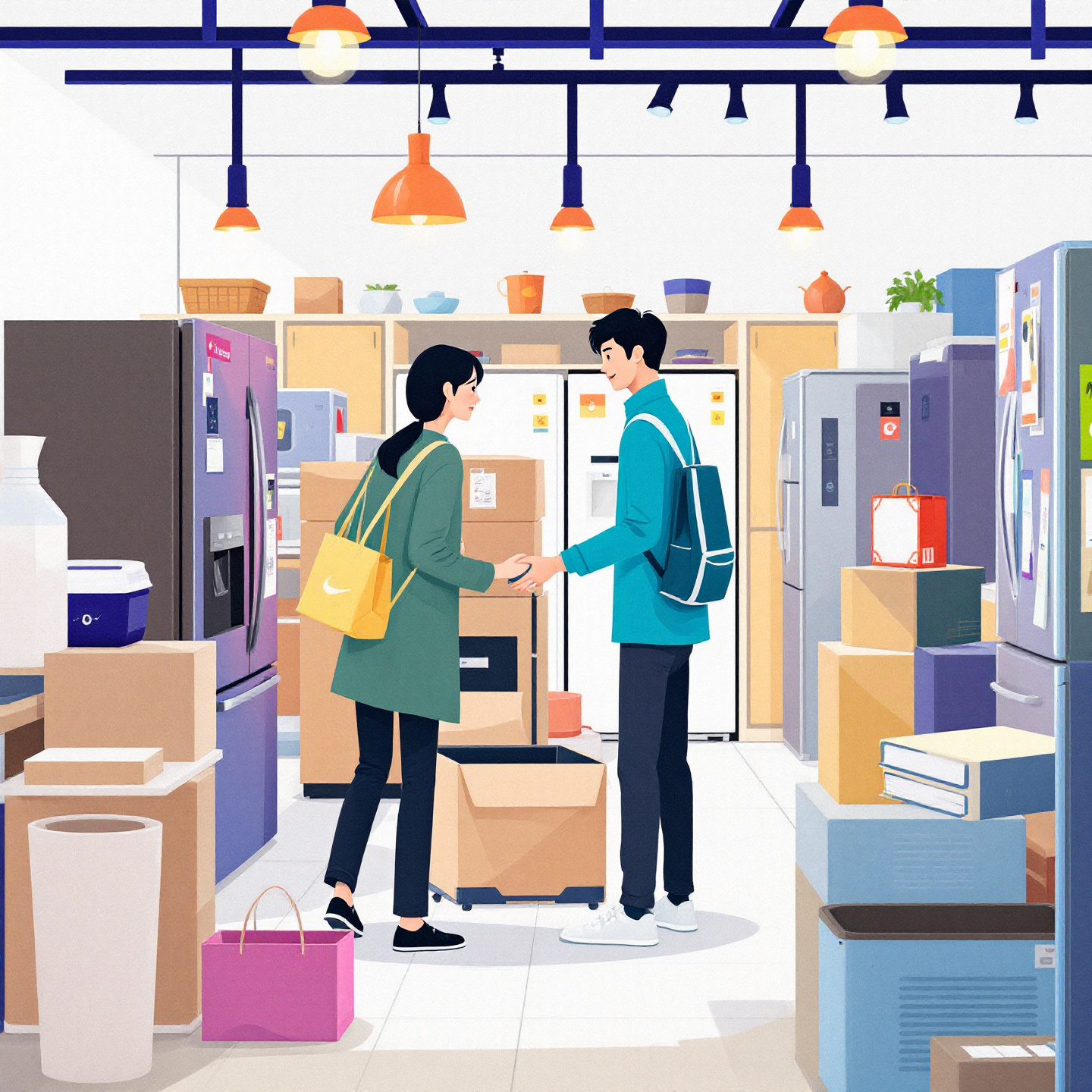 예비 부부가 혼수가전 준비하는 이미지