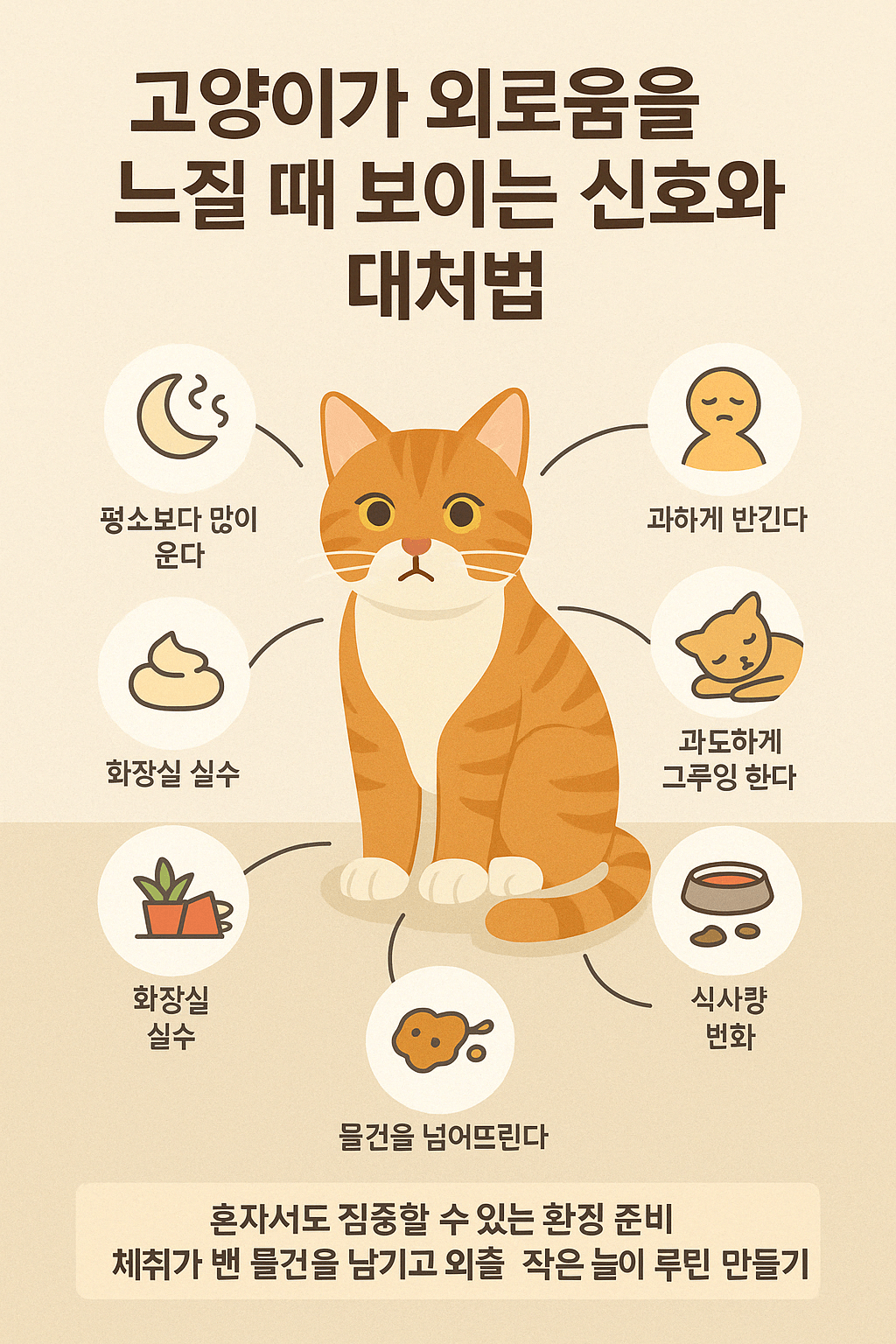 고양이가 외로움을 느낄 때, 신호들