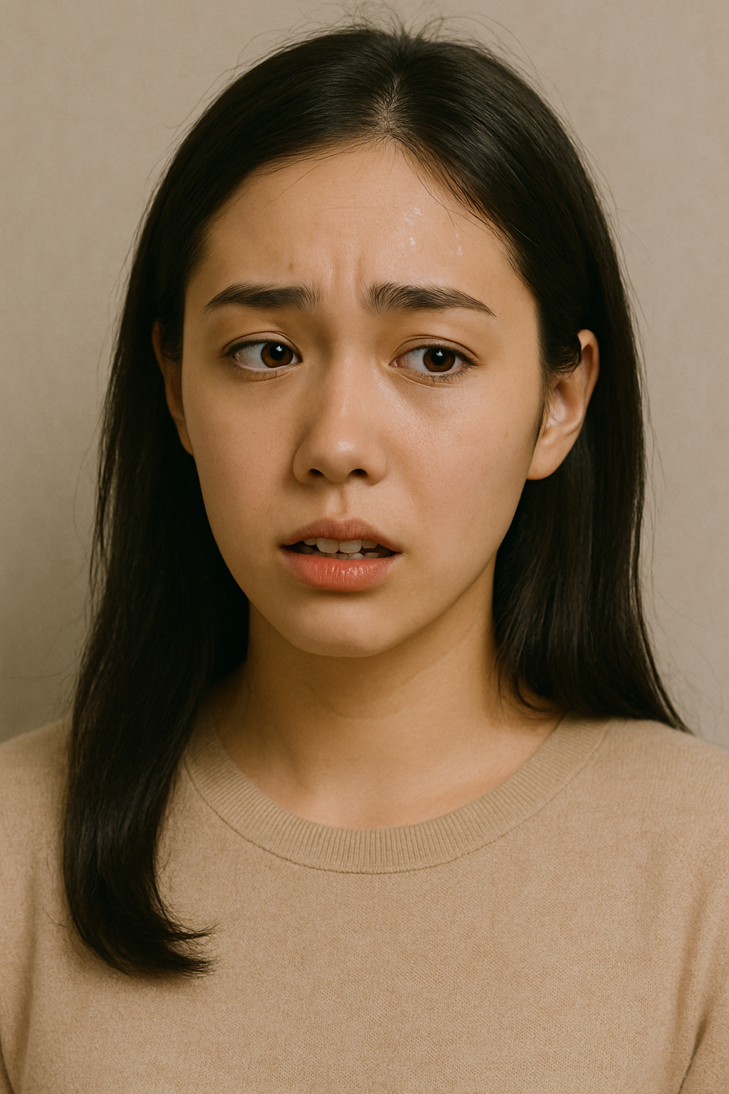 말문이 막힌 여성