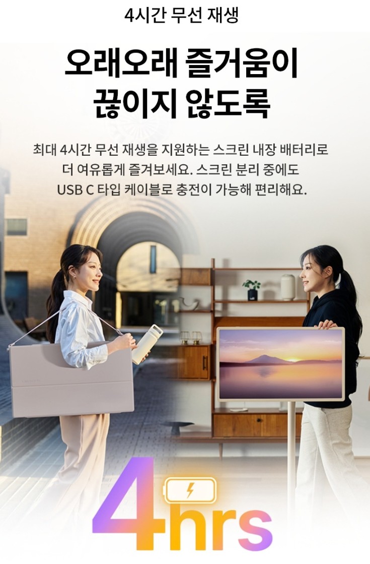 스탠바이미 무선 최대시간 안내 사진