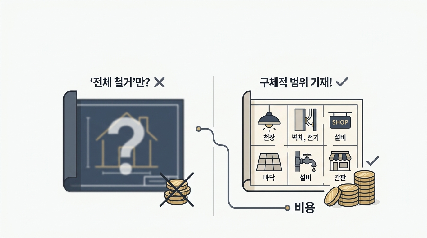 철거 범위에 대한 명확한 표기중요