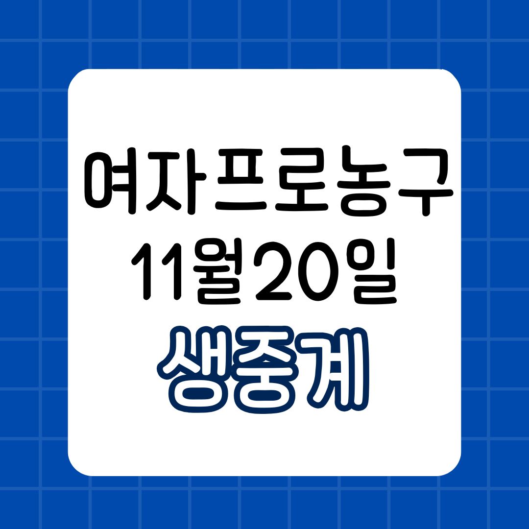 여자프로농구 11월 20일 경기 신한은행 KB스타즈