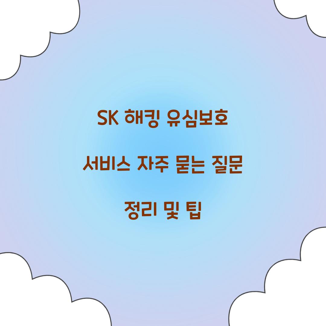 SK 해킹 유심보호 서비스 자주 묻는 질문 모음