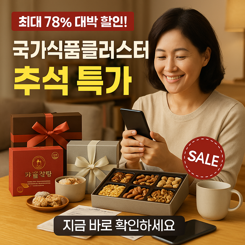 추석선물 78% 할인, 국가식품클러스터 완전정복 (출처 : 농림축산식품부)