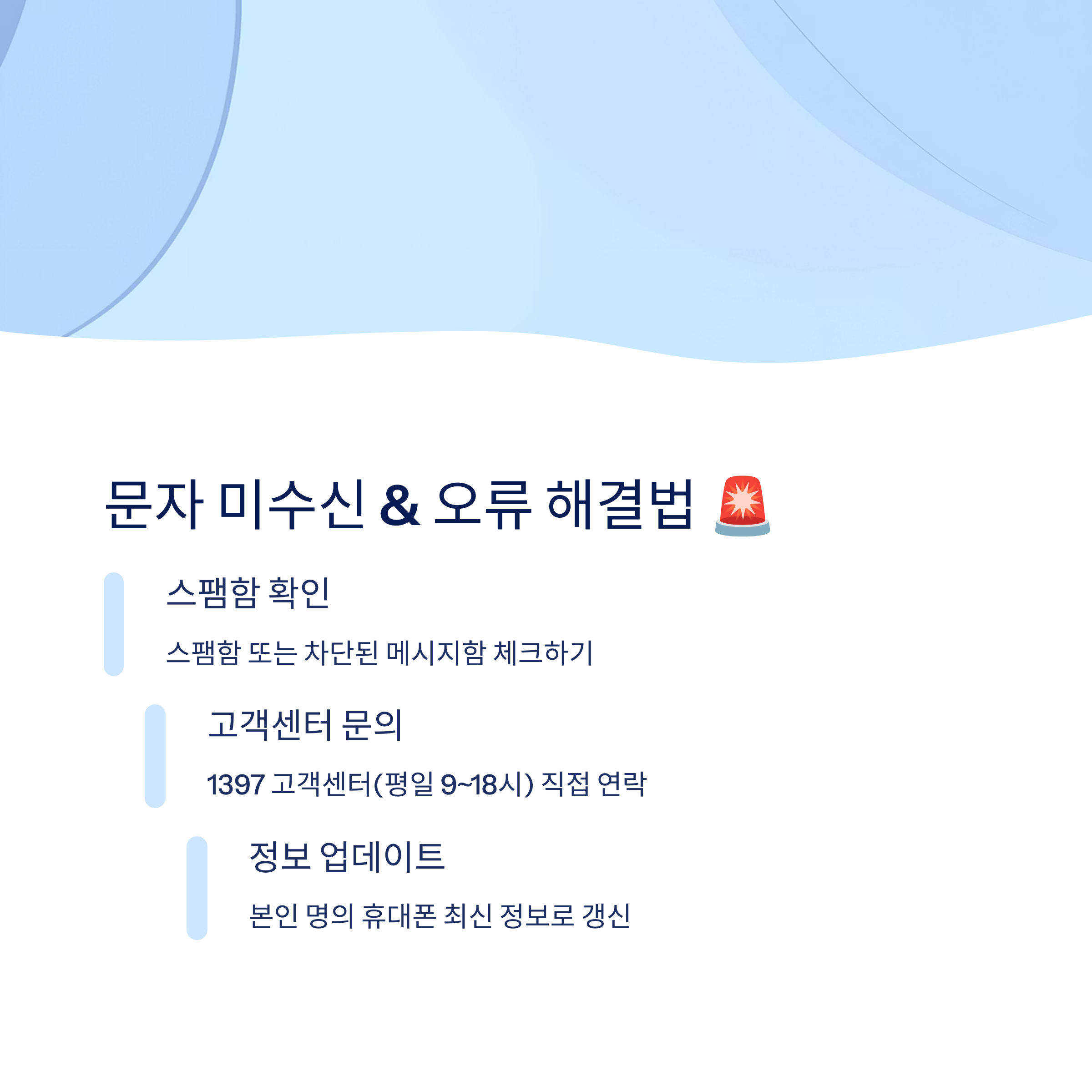 문자 미수신 및 오류 대처법