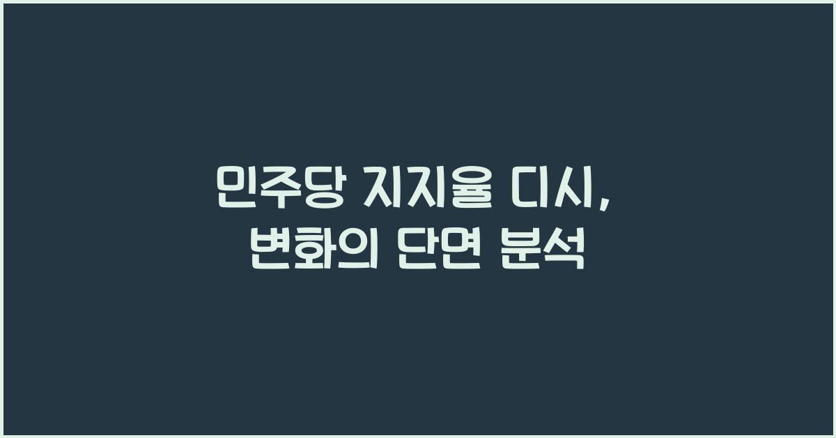 민주당 지지율 디시