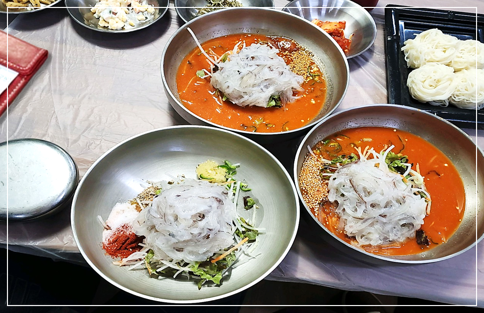 속초 완도회식당의 산오징어 물회와 회덮밥 한 상