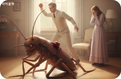 사과에 맞아 상처 입는 순간