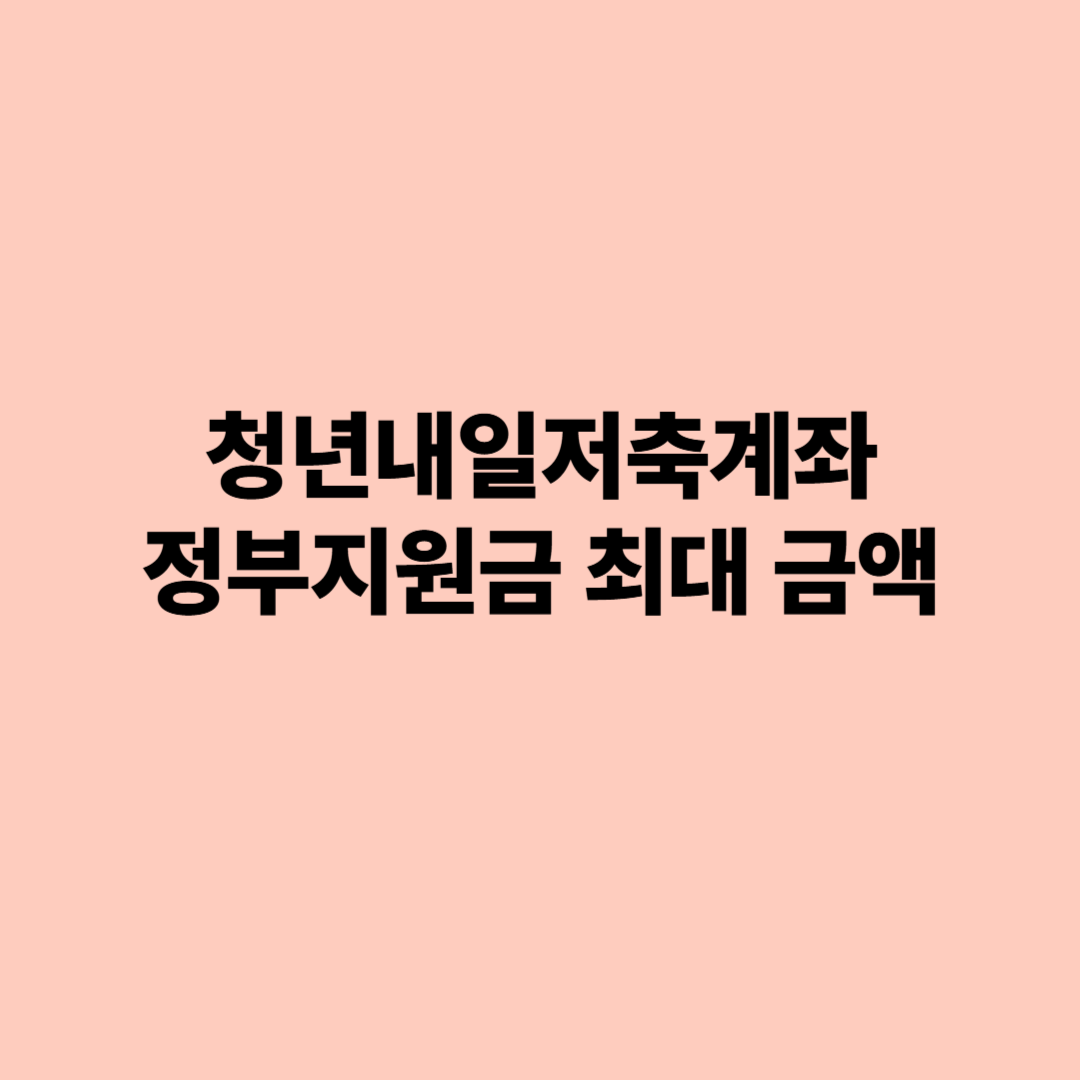 청년내일저축계좌 정부지원금 최대 금액